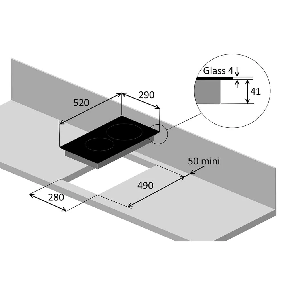 Brandybest Brandy Best DOMINO-SV Table De Cuisson Encastrable Vitrocéramique 2 F... – Image 4