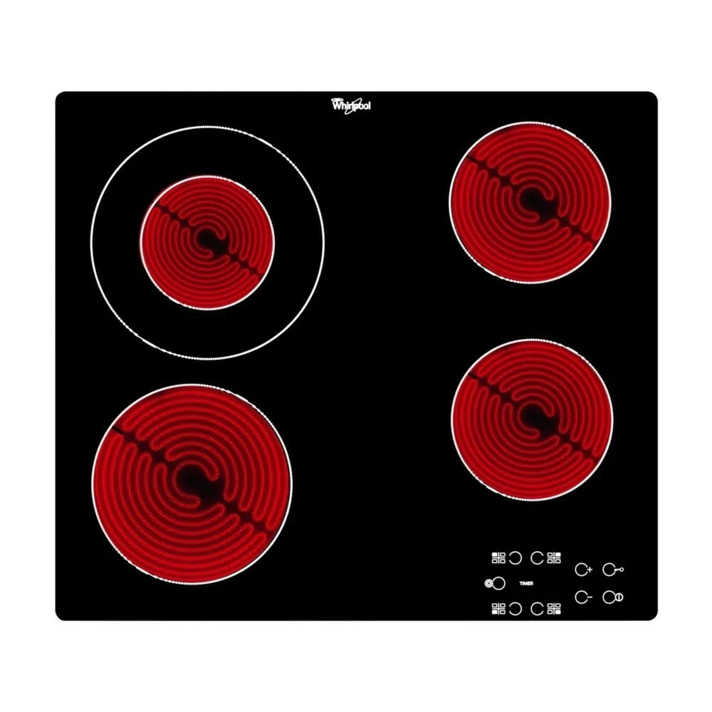 Whirlpool Table De Cuisson Vitrocéramique 58cm 4 Feux 6200w Noir - Akt8090ne - ...