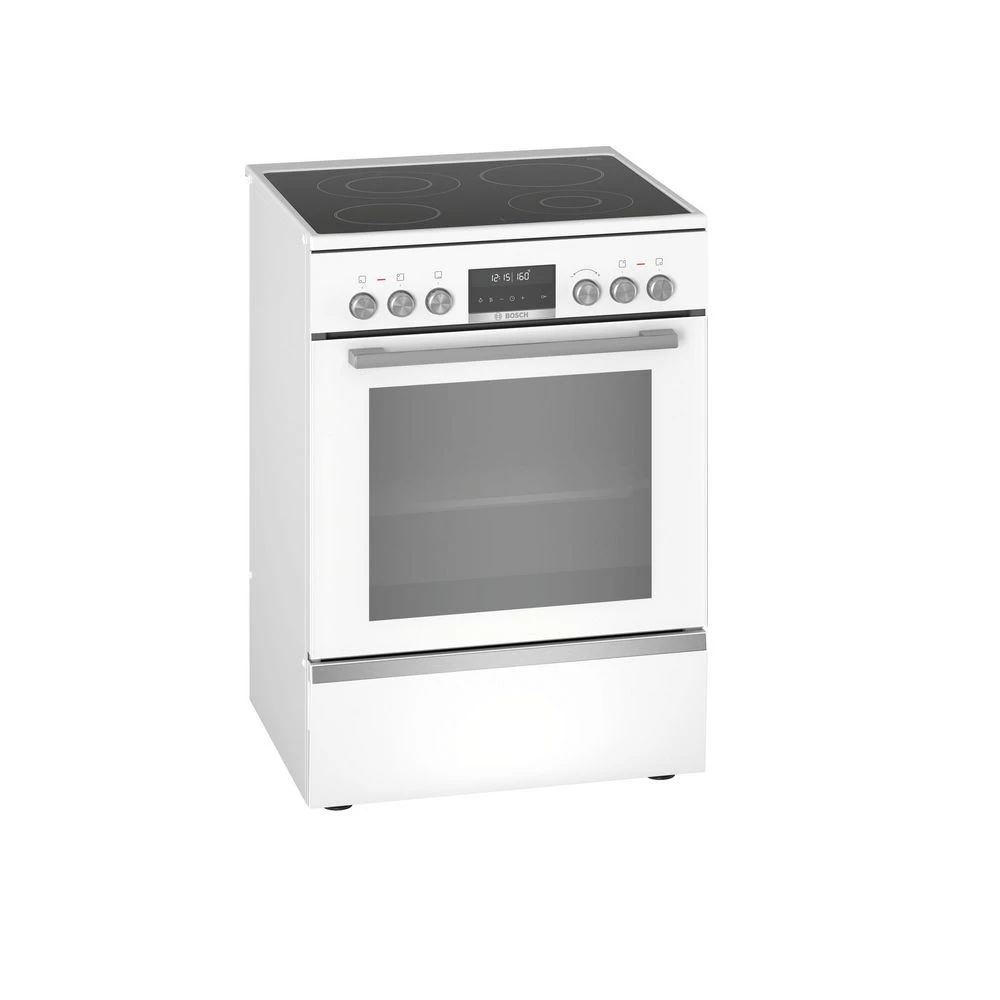 Cuisinière Vitrocéramique 63l 4 Feux Blanc - Hks79r220 - BOSCH