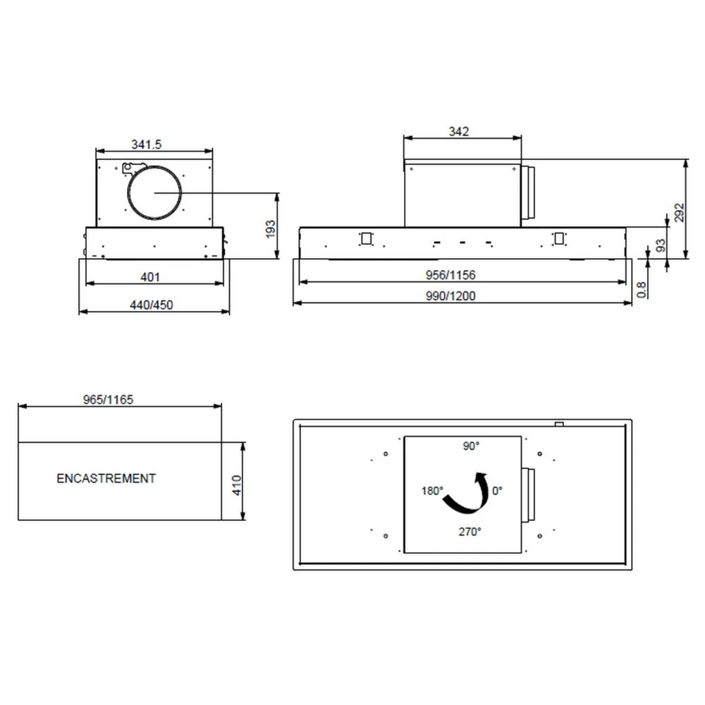 Hotte Plafond 99cm 839m3/h Inox - 6209265 - ROBLIN – Image 3