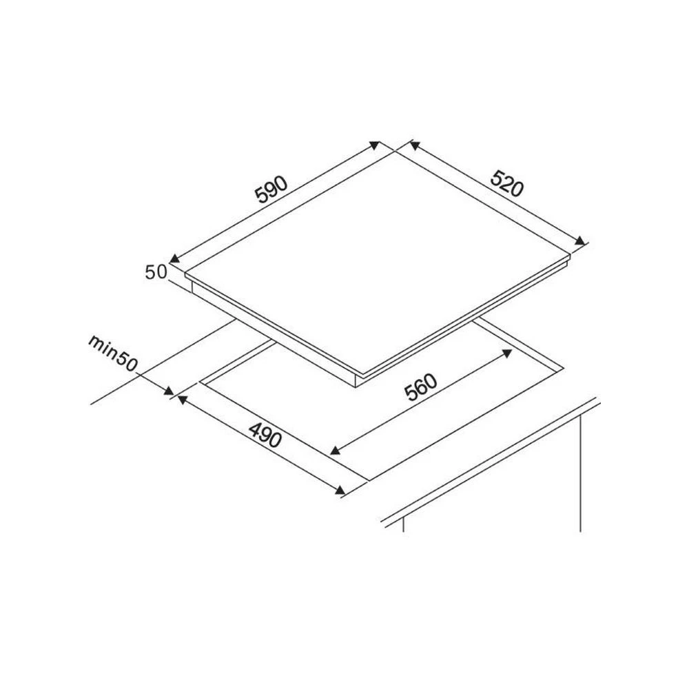 Amica - Table De Cuisson Vitrocéramique 60cm 4 Feux 6000w Noir - Avm3... – Image 2