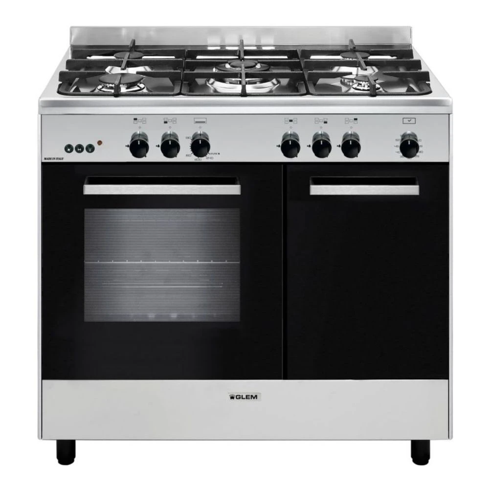 Piano De Cuisson Gaz 66l 5 Feux Inox/noir - Ga960pcgix - GLEM