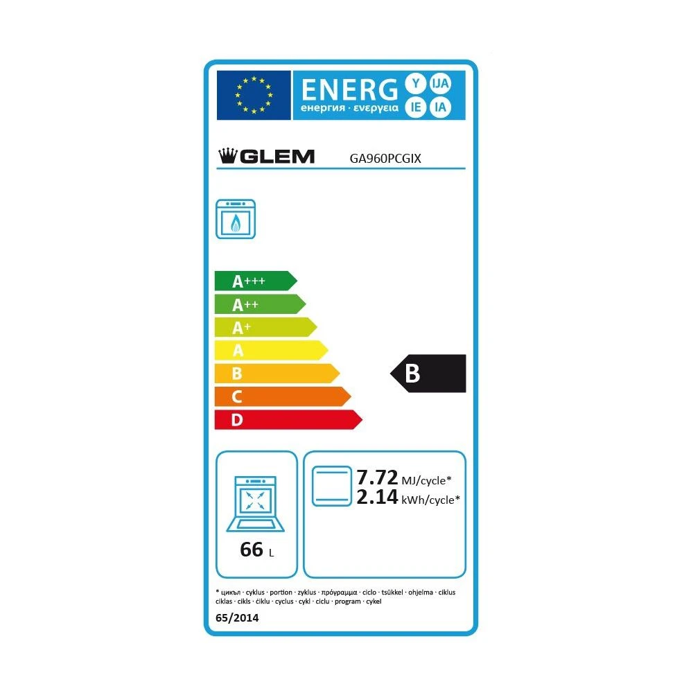 Piano De Cuisson Gaz 66l 5 Feux Inox/noir - Ga960pcgix - GLEM – Image 2