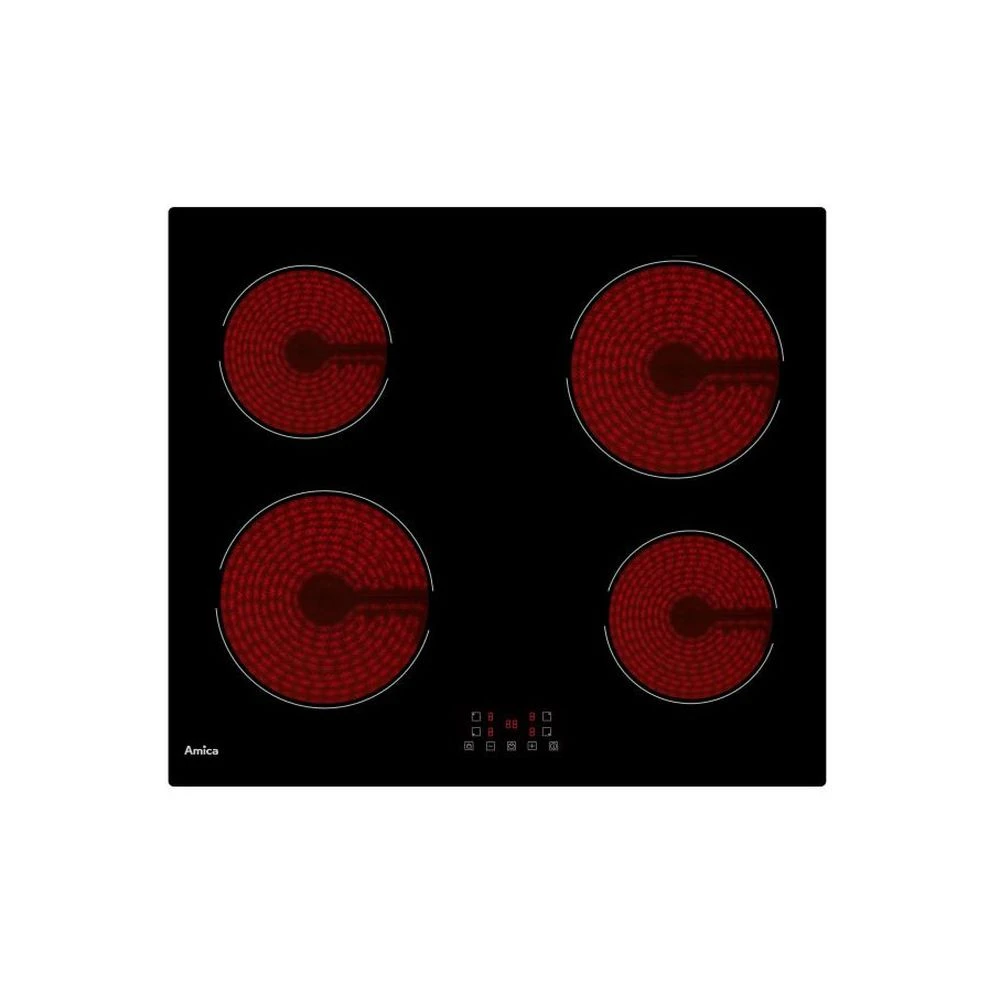 Amica - Table De Cuisson Vitrocéramique 4 Feux 6000w Noir - Av3540c