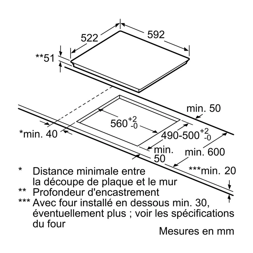 Siemens Table De Cuisson à Induction 60cm 4 Foyers 6900w Noir - Ed611bsb5e - ... – Image 4