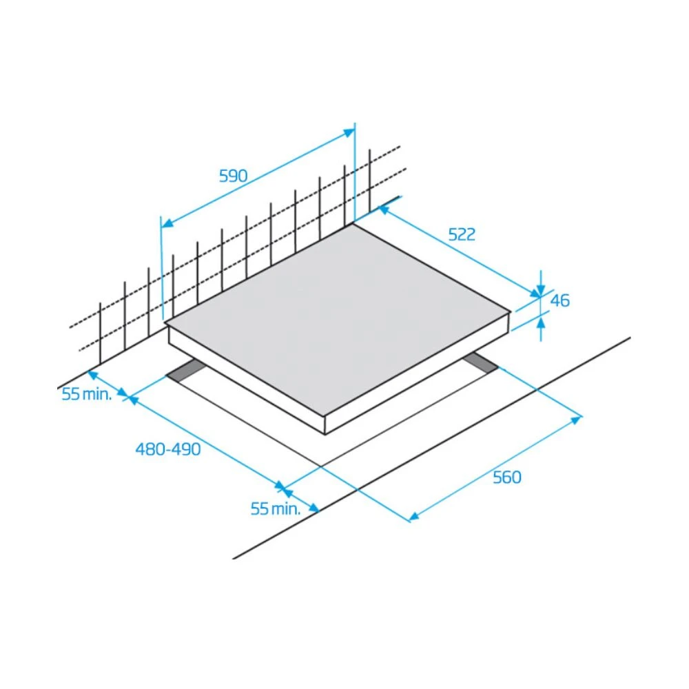 Beko - Table Verre Gaz 60cm 4 Foyers Noir - Hilw64222s – Image 3