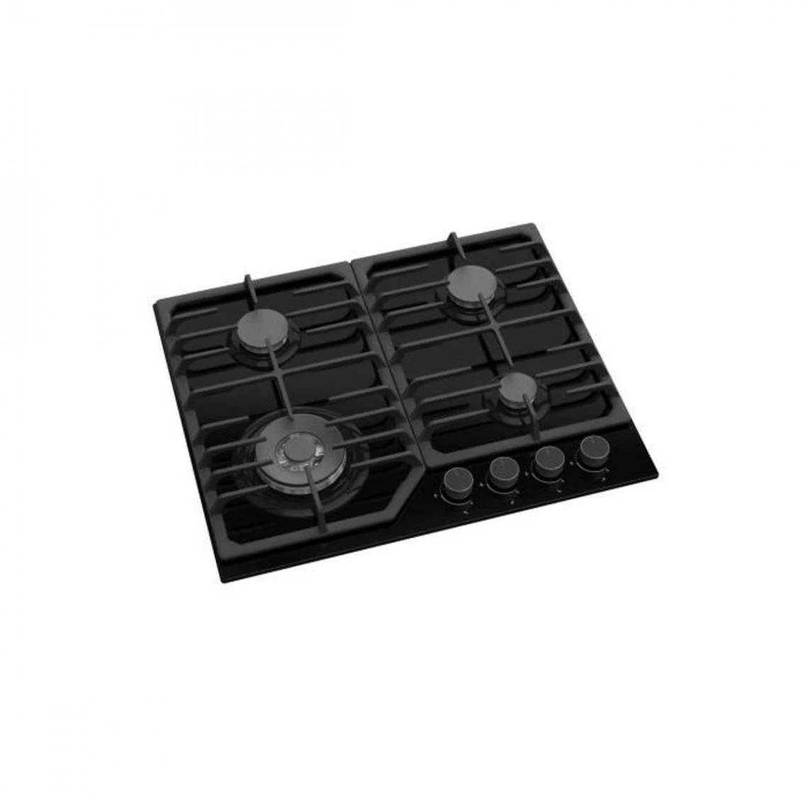 Amsta AMTG4FWB - Table De Cuisson - Gaz - 8800 Watts - 4 Foyers - Noir