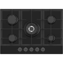 Amsta AMTG5FWB - Table De Cuisson Gaz - 5 Foyers - 70 Cm - 11700 Watts - Sup...