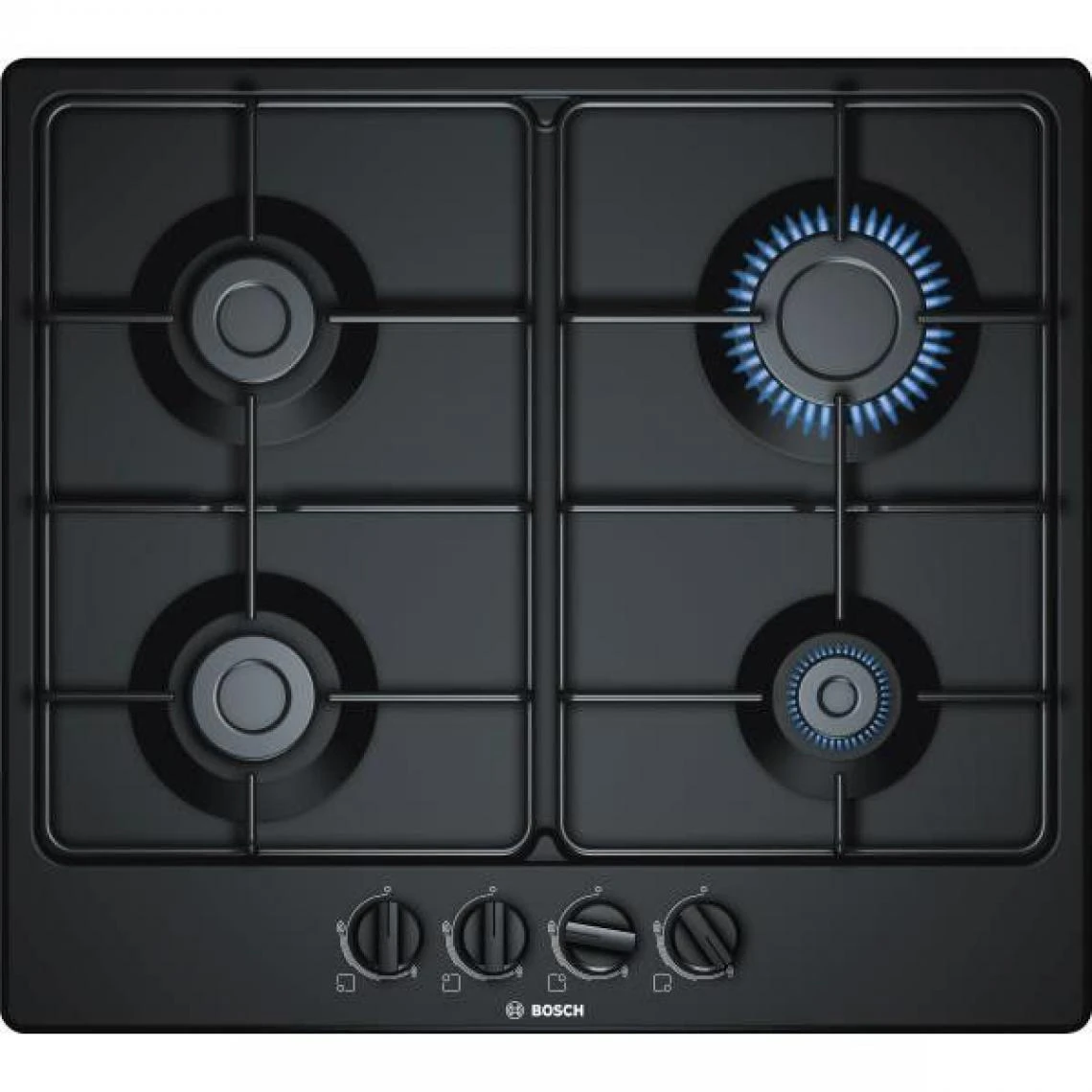 Table Acier émaillé Gaz 60cm Noir - Pgp6b6b80 - BOSCH