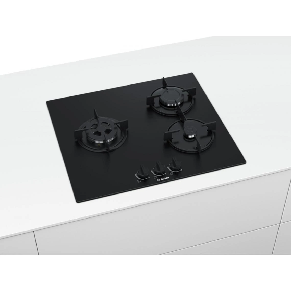 Table Verre Gaz 60cm 3 Foyers Noir - Pnc6b6b10 - BOSCH – Image 3