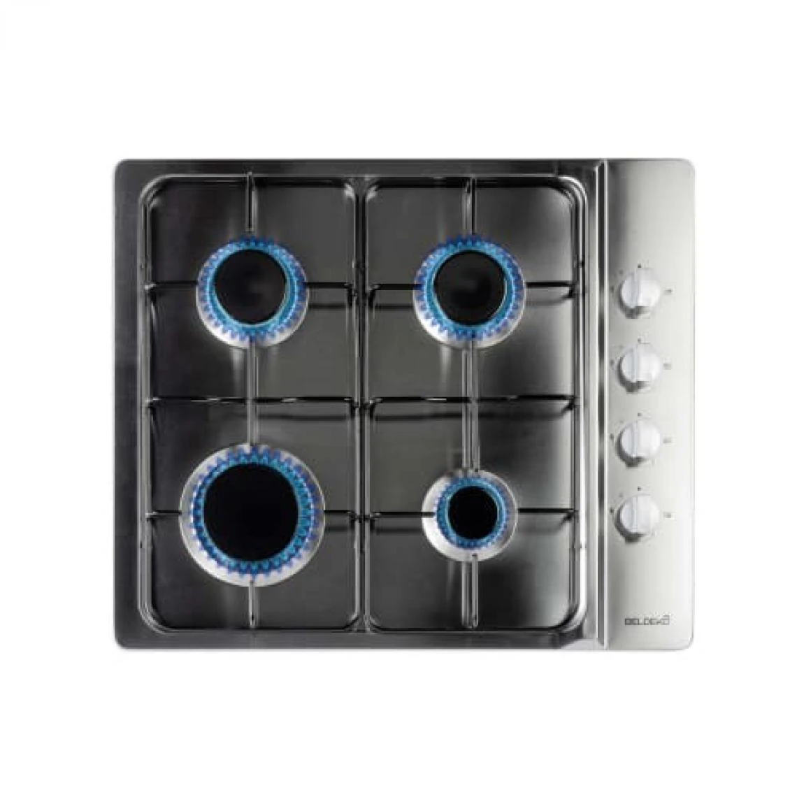 Beldeko BTG4Z-E01IX/B Plaque De Cuisson Fonte Intégré 4 Zones Gaz Encastré ...