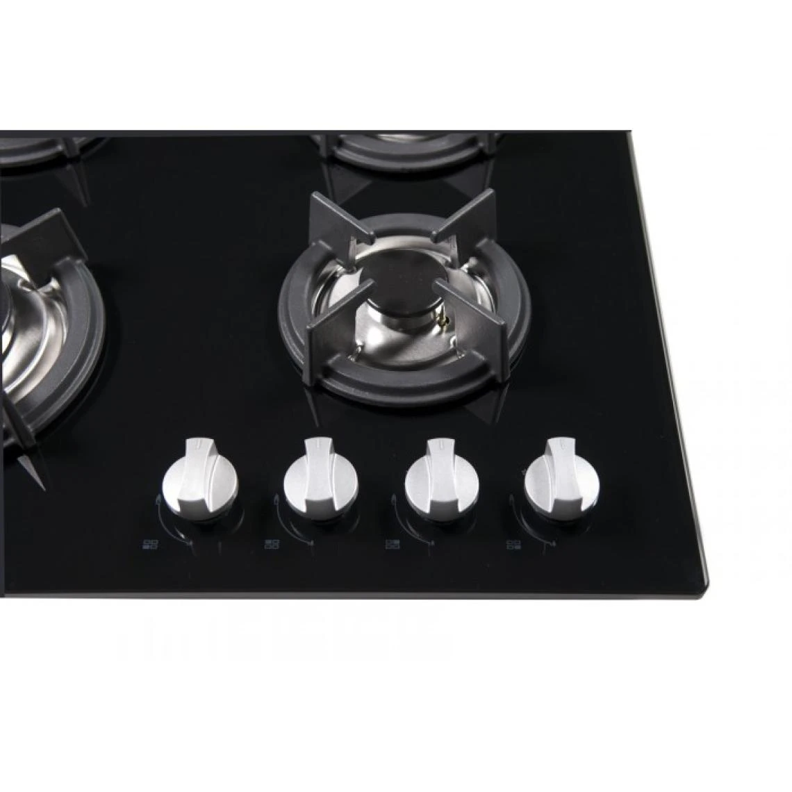 Beldeko BTG4Z-F01VNO/B Plaque Gaz 3000W 4 Foyers Verre Noir – Image 4