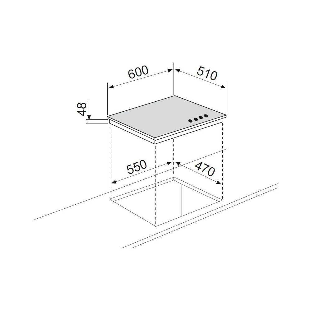 GLEM - Table Cuisson Mixte Gaz-Electrique Verre GV647WH (GV 647 WH) Bl... – Image 4
