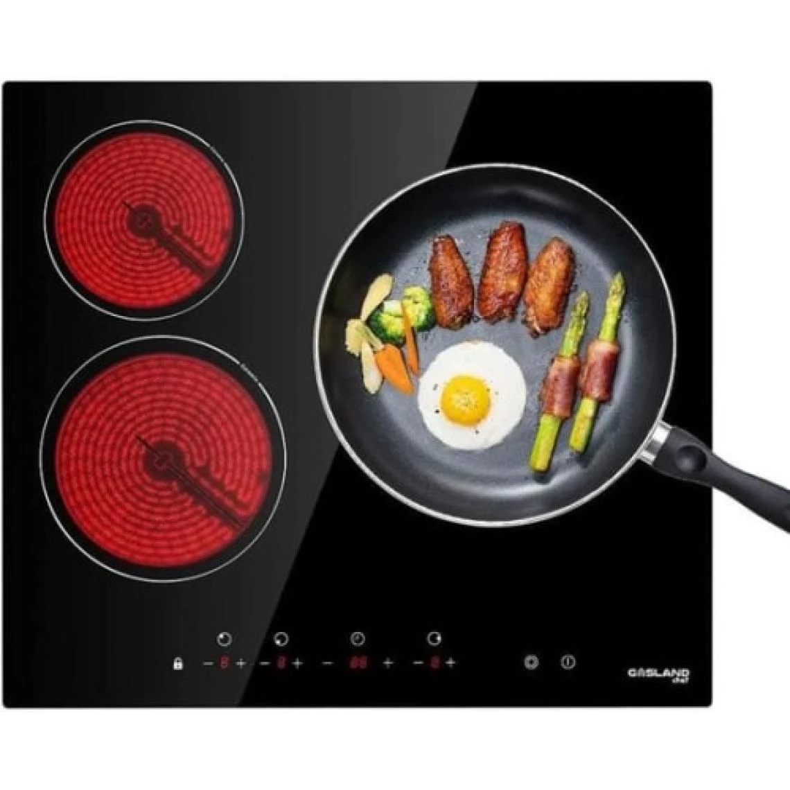 Autrement CH603BF Table De Cuisson 5400W 230V 60cm 3 Foyers Vitrocéramique Noir