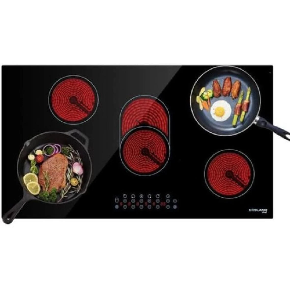 Other CH90BF Table De Cuisson Électrique 8500W 230V 5 Foyers Céramique 9 N...