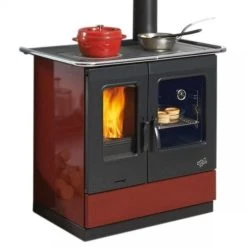 Cuisinière à Bois 6.5kw Rouge - 241100carmin - GODIN