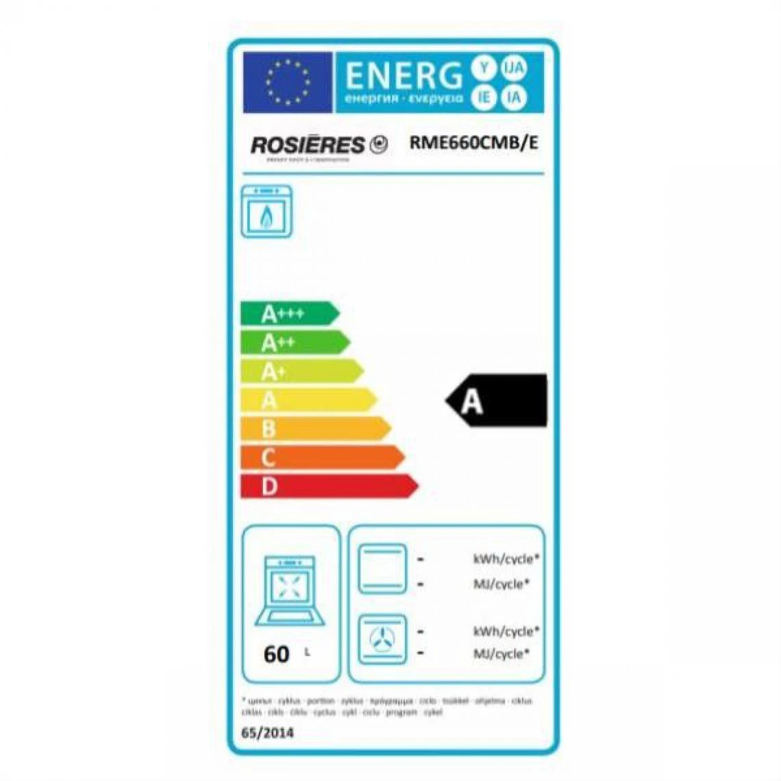 Cuisinière Mixte A 60l 4 Feux Noir - Rme660cmb/e - ROSIERES – Image 2