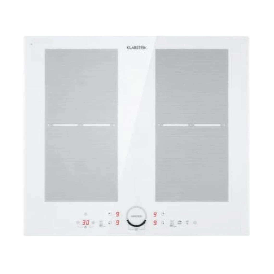 Klarstein Delicatessa 60 Table De Cuisson 7000W 4 Foyers Verre Céramique Blanc