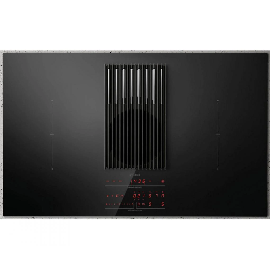Elica Table De Cuisson Aspirante Induction 83cm 4 Feux 7400w Noir - Prf01477...