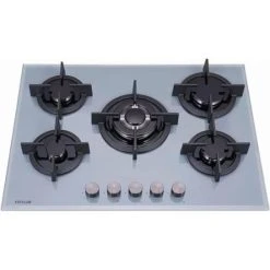 Autrement GH7051PA Table De Cuisson 3500W 230V Alimenté Au Gaz 5 Foyers Verre T...