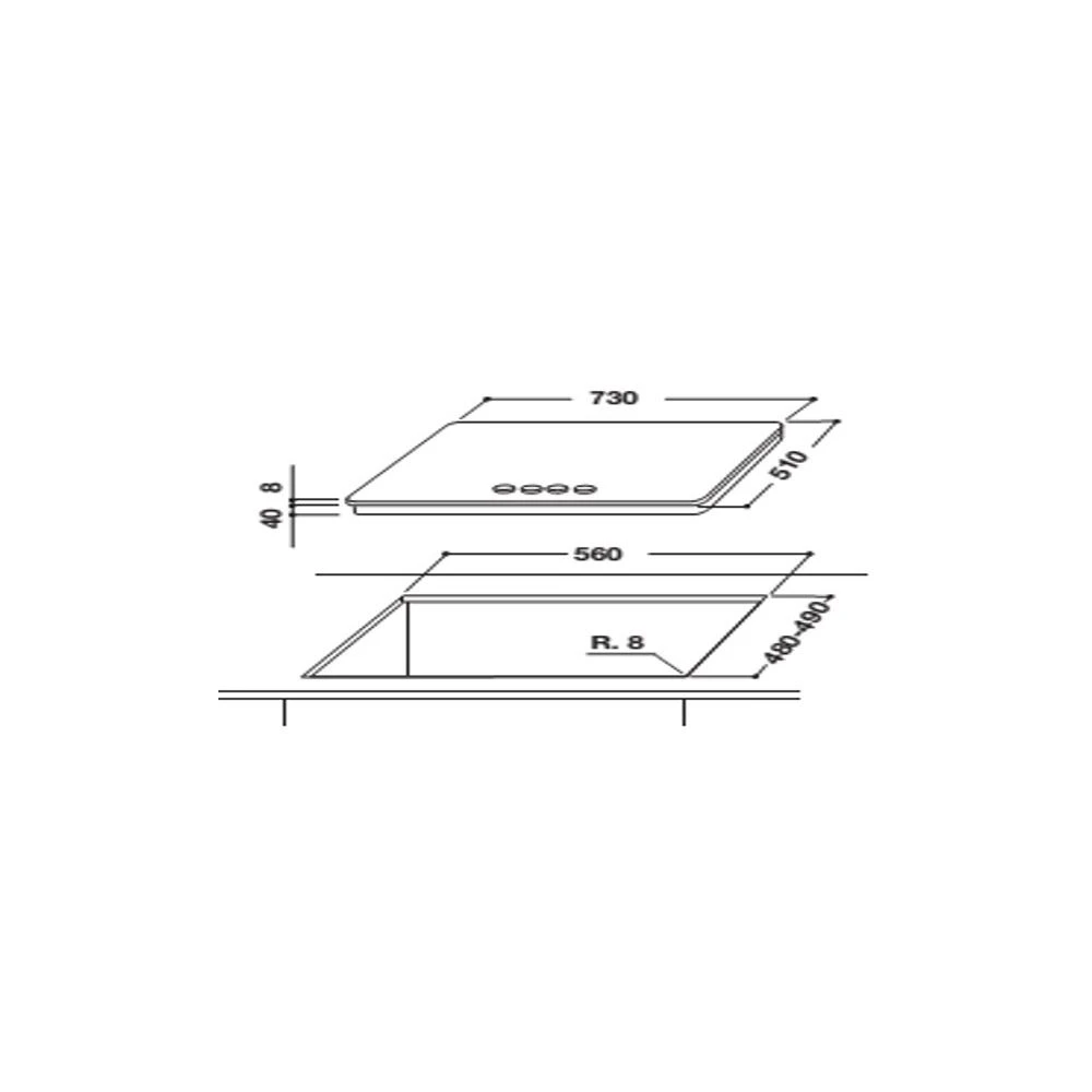Table De Cuisson Whirlpool à GAZ GOA7523/NB 5 Foyers Verre Noir 73c... – Image 2