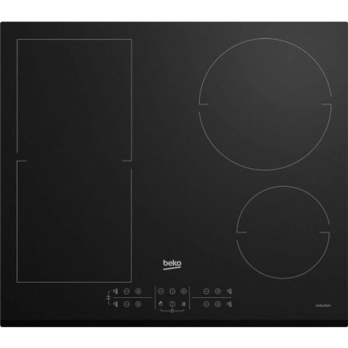 Beko HII64202FMT Table De Cuisson 7200W 4 Foyers Arrêt Automatique Digital...
