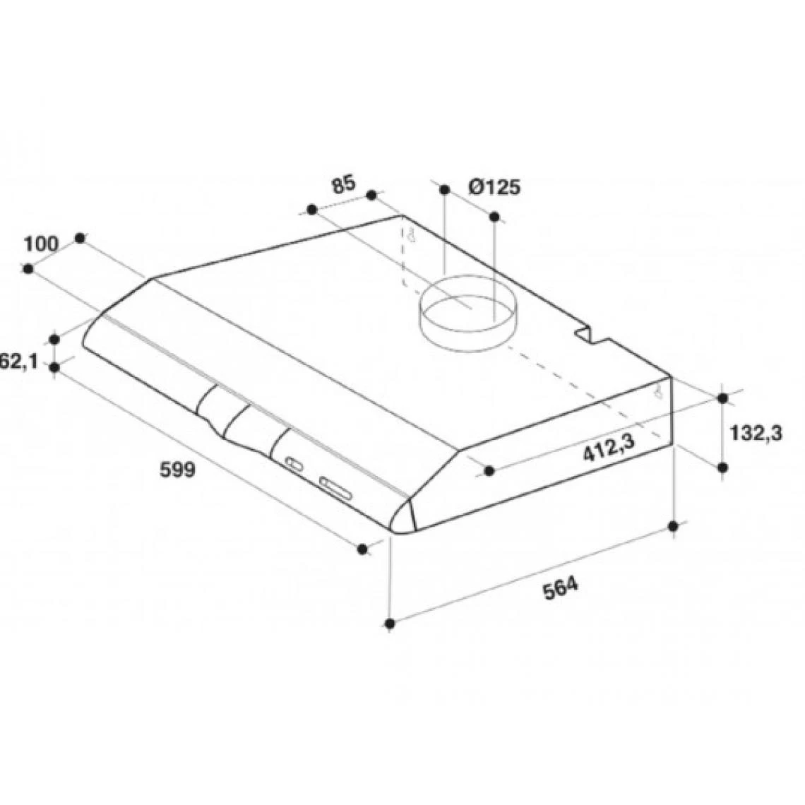 Whirlpool Hotte Casquette WCN65FLX Largeur 60, 3 Vitesses, 270 M3/h – Image 4
