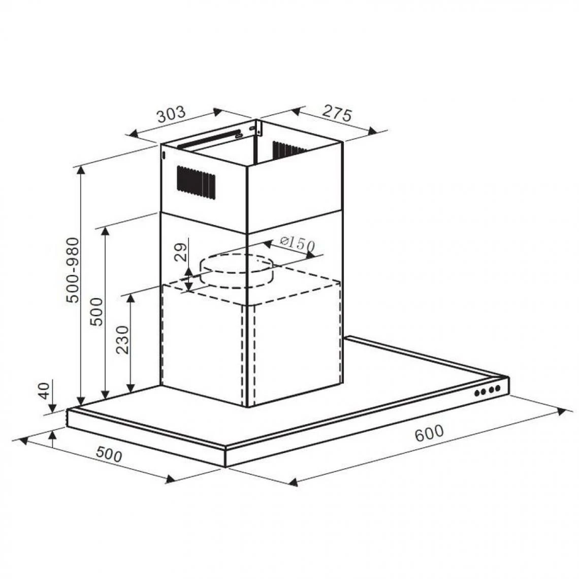 Hotte Décorative BRANDT AD1515X 60cm Inox – Image 4