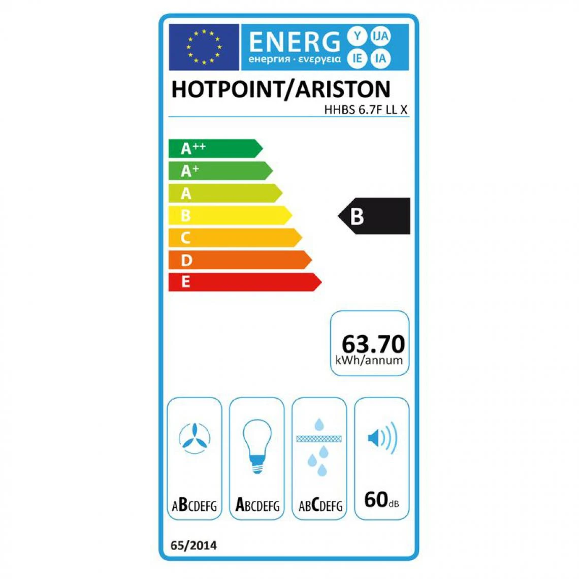 Hotte Décoration HOTPOINT HHBS6.7FLLX 60 Cm – Image 5