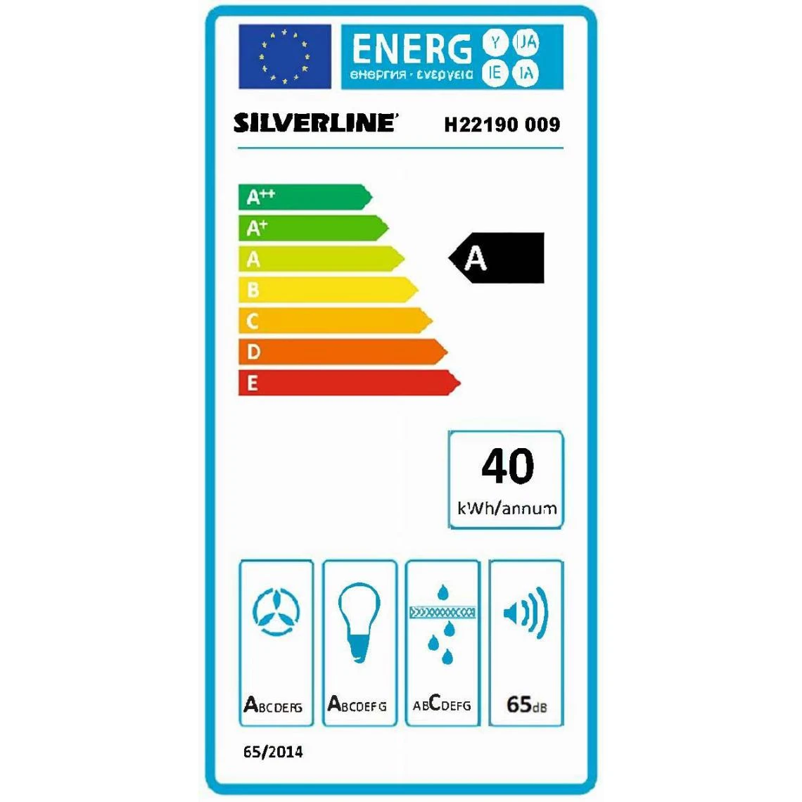 Hotte Décorative Inclinée 90cm 621m3/h Noir - H22190009 - SILVERLINE – Image 3