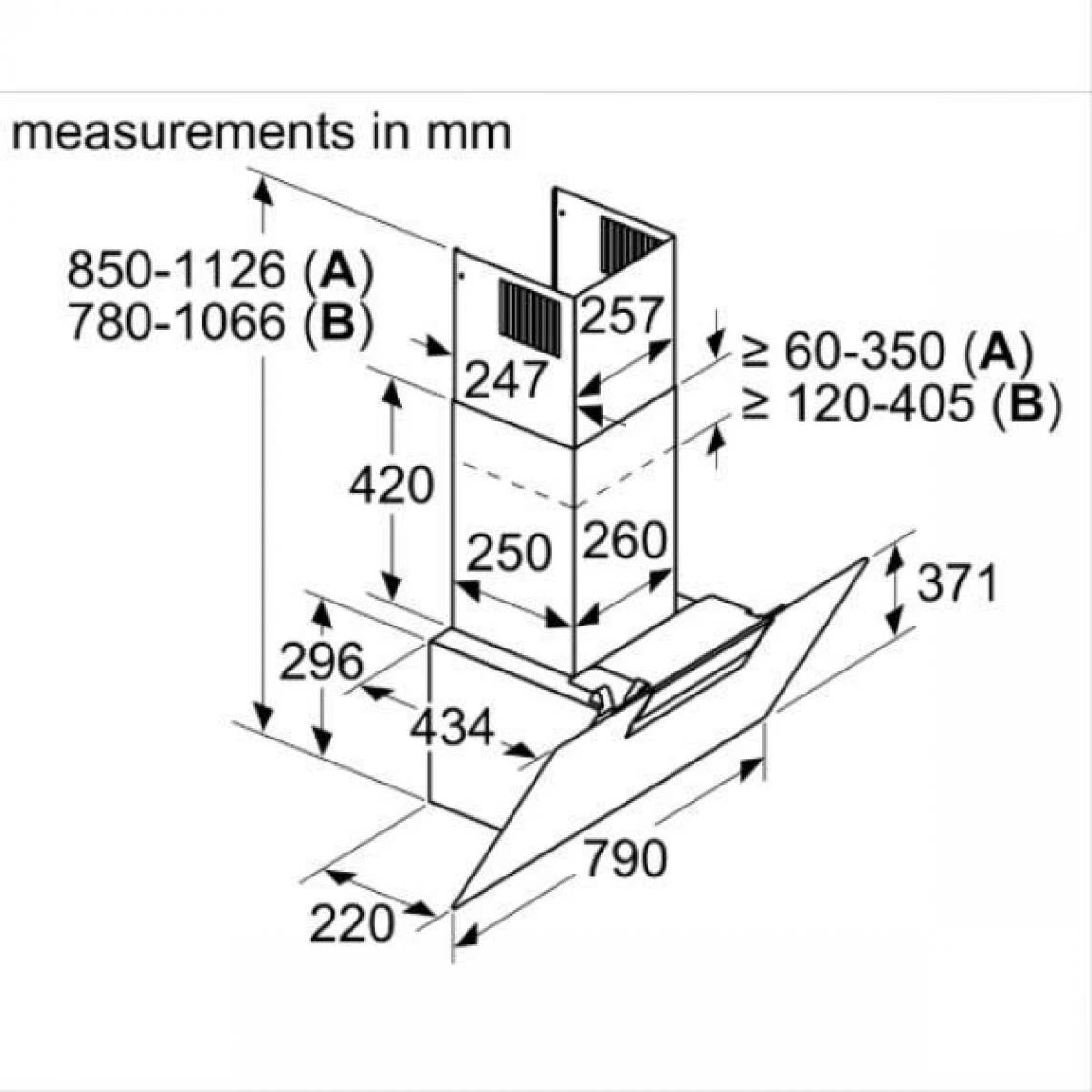 Hotte Décorative Inclinée 80cm 669m3/h Noir - Dwk87em60 - BOSCH – Image 5