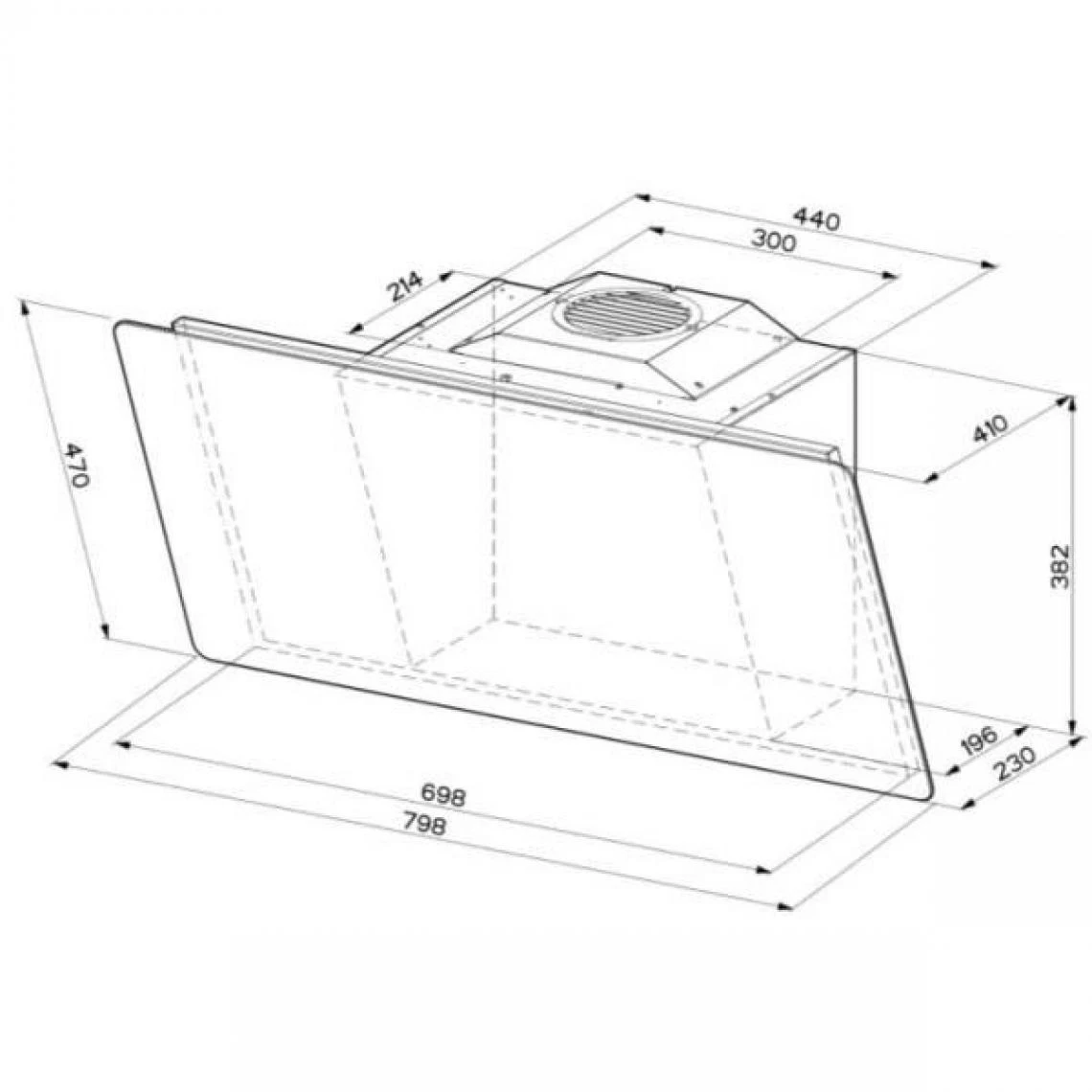 Hotte Décorative Inclinée 80cm 580m3/h Blanc - 5630306 - ROBLIN – Image 3