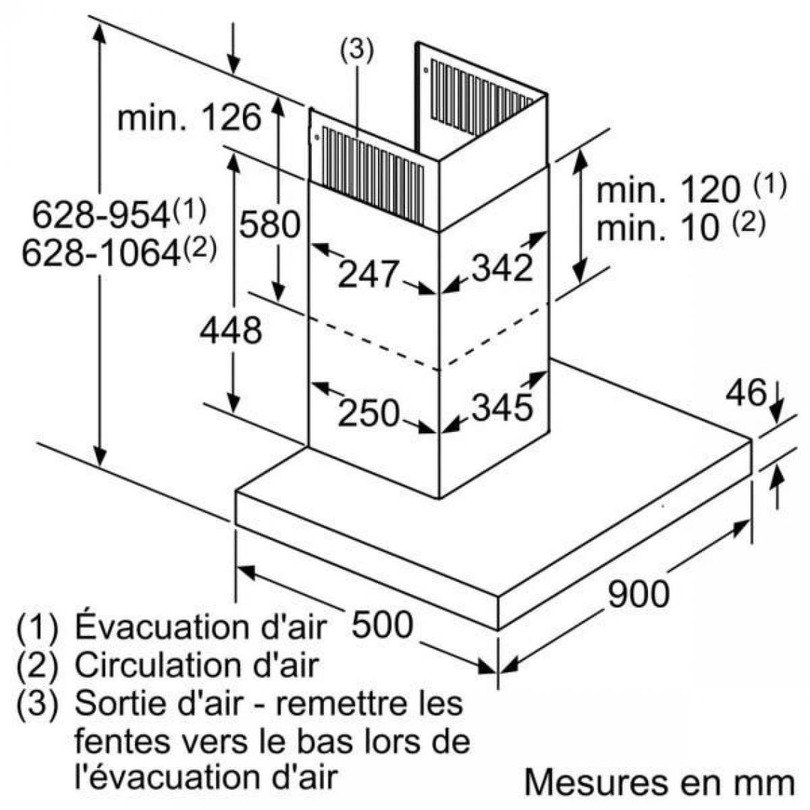Hotte Décorative Murale 90cm 55db 721m3/h Inox - Dwb97cm50 - BOSCH – Image 5