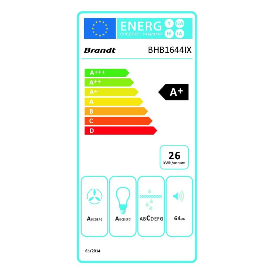 Hotte Décorative BRANDT BHB1644IX – Image 4