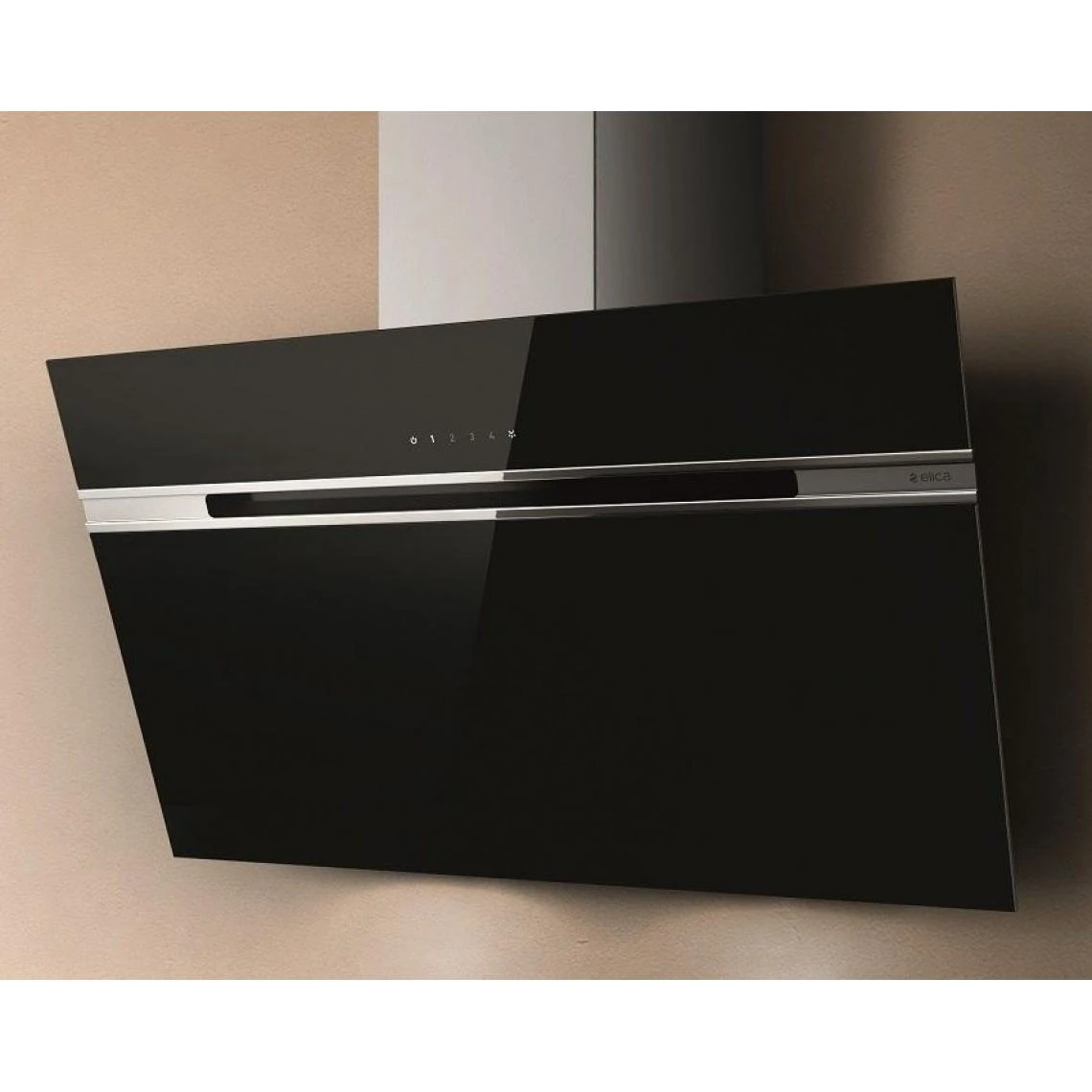 Elica Hotte Décorative Inclinée 90cm 735m3/h Noir - Stripe Bl/a/90/lx - EL...