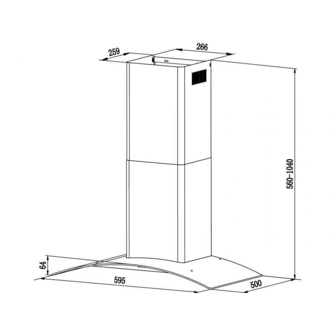 Candy Hotte Decorative Murale CGM641X, Largeur 60 Cm, 456 M3/h, 3 Vitesses – Image 4