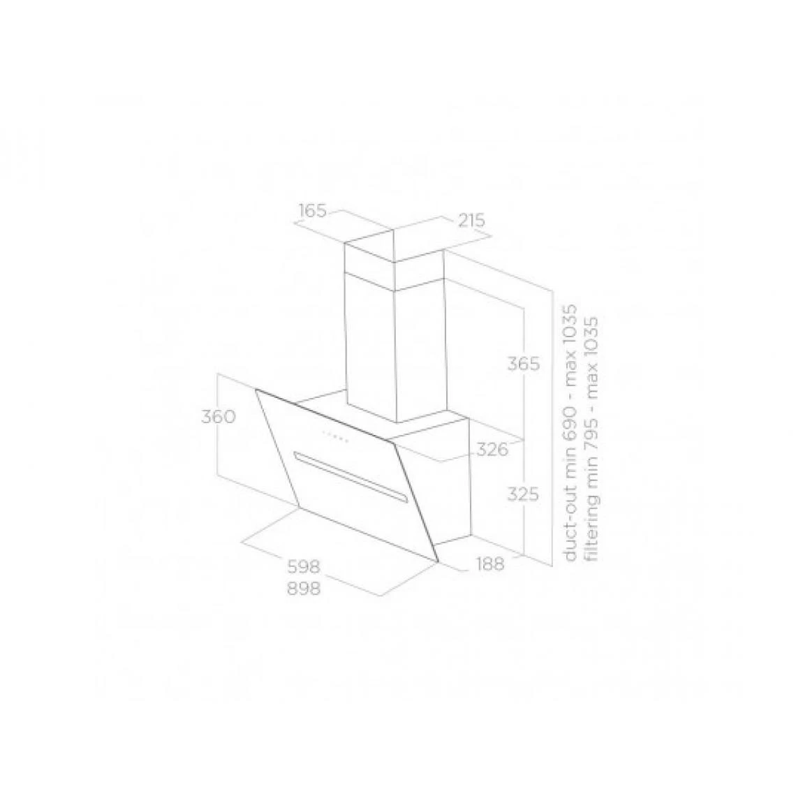 Elica Hotte Decorative Murale SHY S BL/A/90 – Image 3