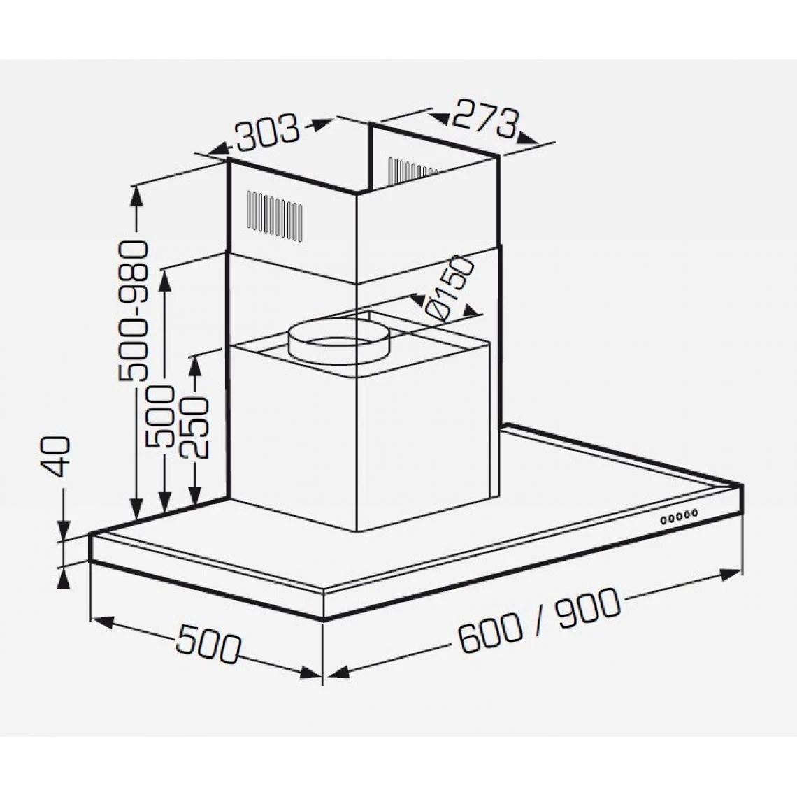 Schneider® Hotte Decorative Murale SCHB2A60MIX – Image 2