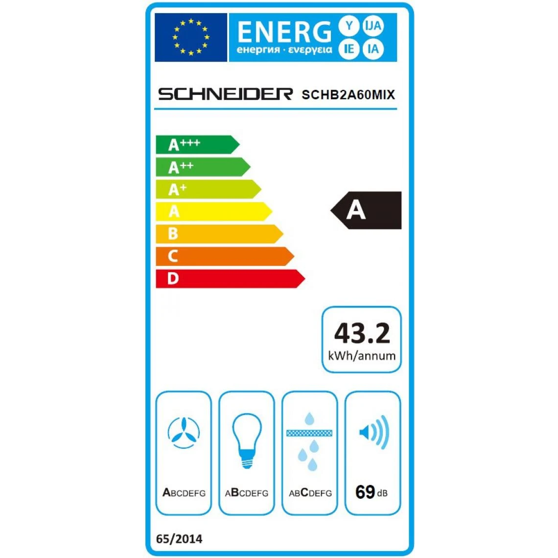 Schneider® Hotte Decorative Murale SCHB2A60MIX – Image 3