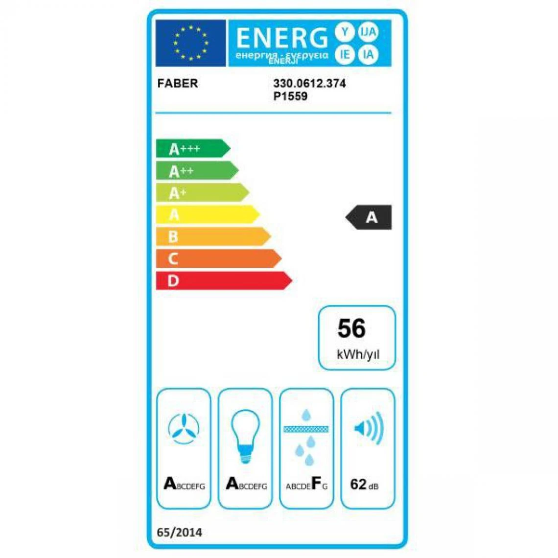 Hotte Décorative Inclinée 90cm 580m3/h Noir - 5816724 - FABER – Image 2