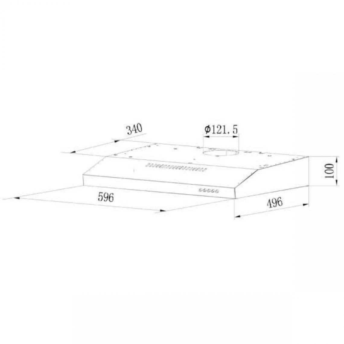 Hotte Visière 60cm 348m3/h Blanc - Rhc638/1rb - ROSIERES – Image 3