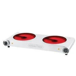 KITCHENCOOK - HPV240 - Plaque Vitroceramique -2 Feux - 2400W - Inox