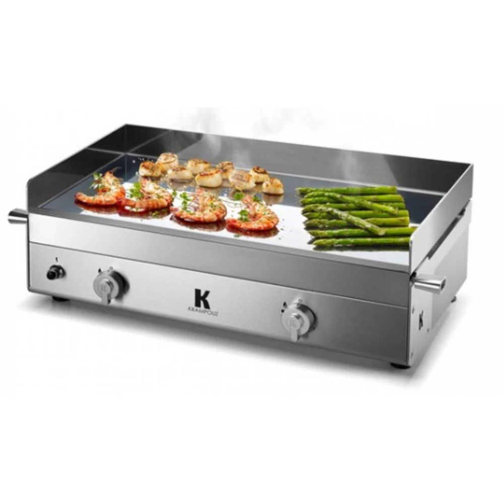 KRAMPOUZ Plancha Gaz 4.5kw 2 Feux Acier Inoxydable 65x40cm - Ggcin2aa - KRAMPOU...