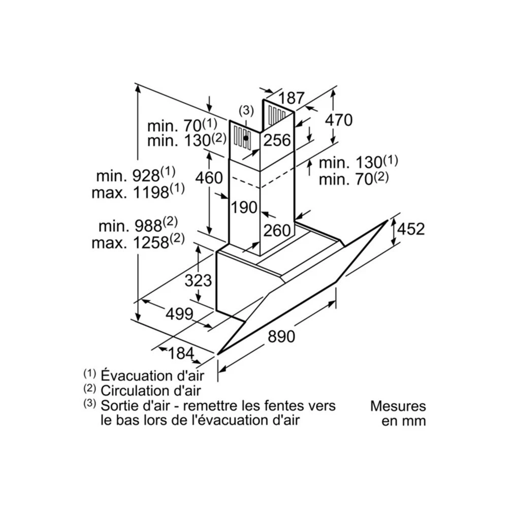 Hotte Décorative Inclinée 90cm 680m3/h Noir - D95ihm1s0 - NEFF – Image 4