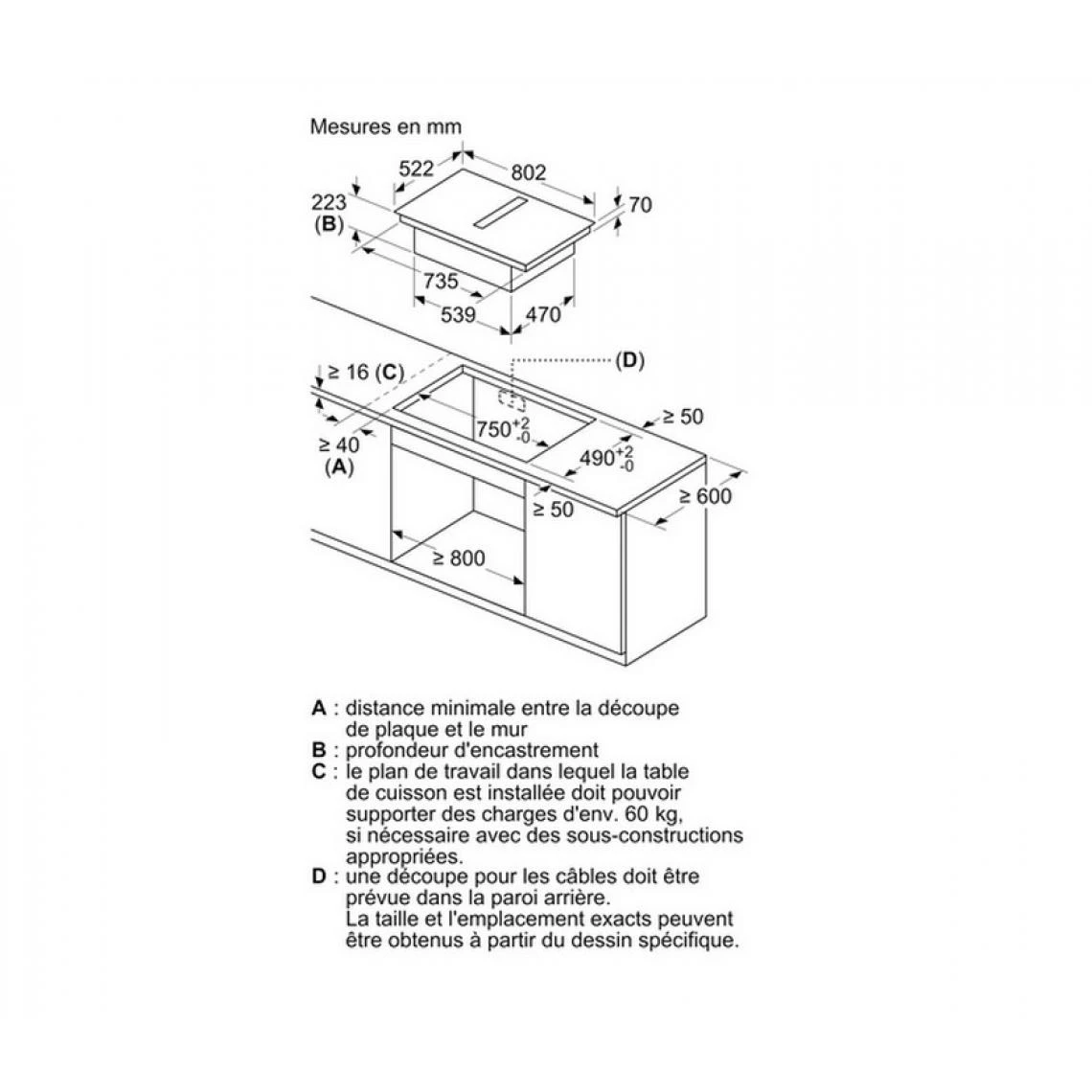 NEFF Table De Cuisson Aspirante Induction 80cm 4 Feux 7400w Noir - T48cb1ax... – Image 3