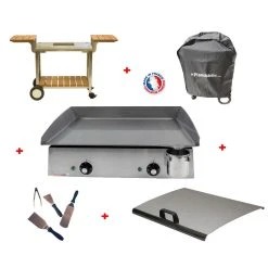 Pack Plancha électrique PLANCHAELEC LUX 600 INOX - CHARIOT ELYSEE 600