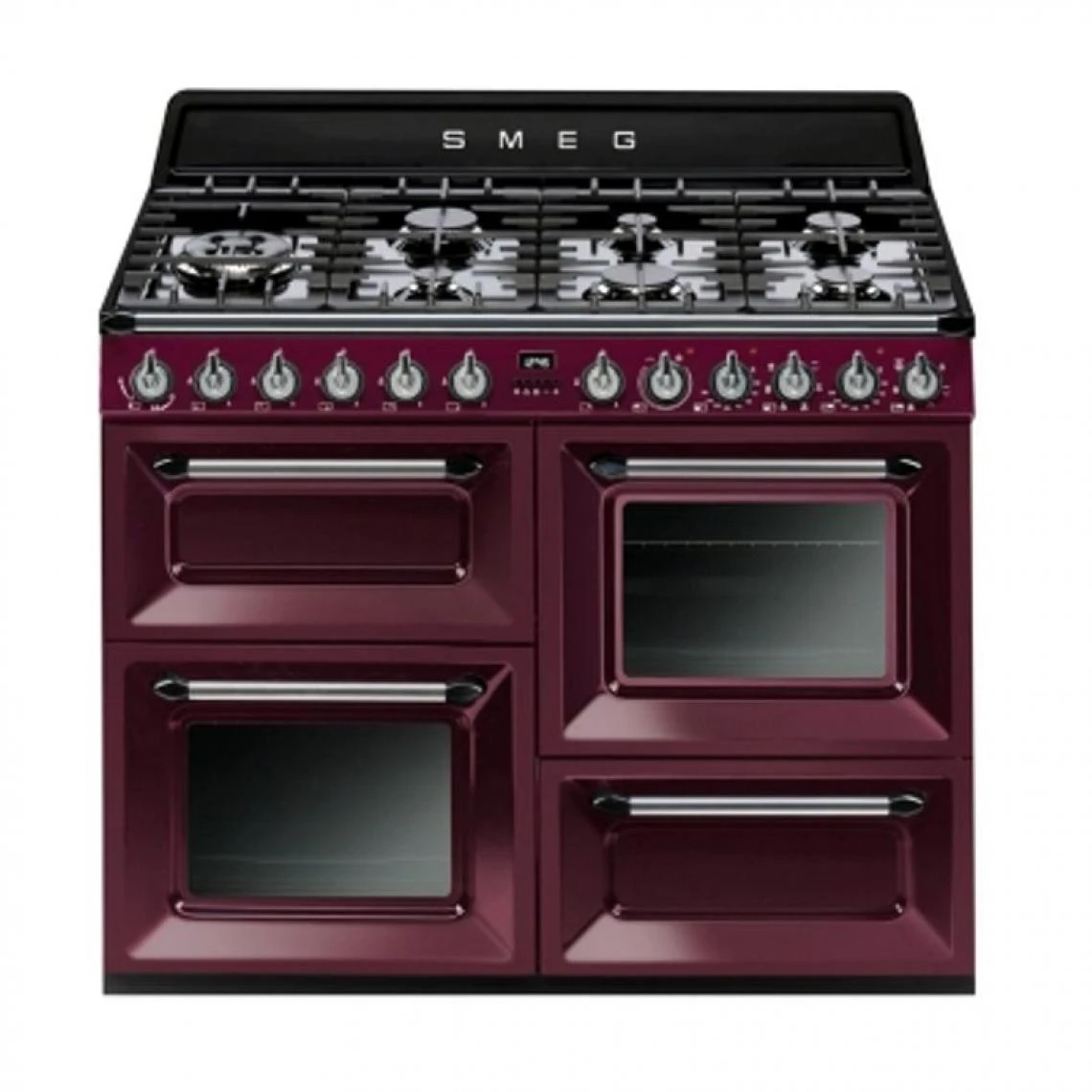 Piano De Cuisson SMEG TR4110RW1 7 Foyers Bordeaux