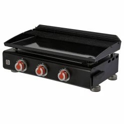 Plancha à Gaz Silvia II G 3 Feux - BRASERO - Plaque Fonte émaillée ...