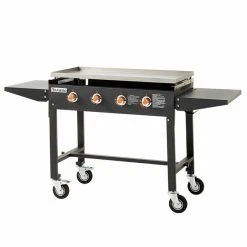 Plancha Au Gaz BRASERO Carmen Sur Chariot - 4 Brûleurs - 90 X 45,5 Cm...