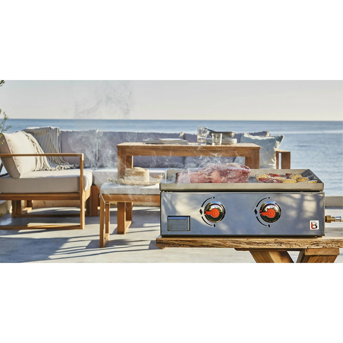 Plancha Au Gaz BRASERO Joana Inox 2 Feux - Surface De Cuisson 53 X 40 ... – Image 3